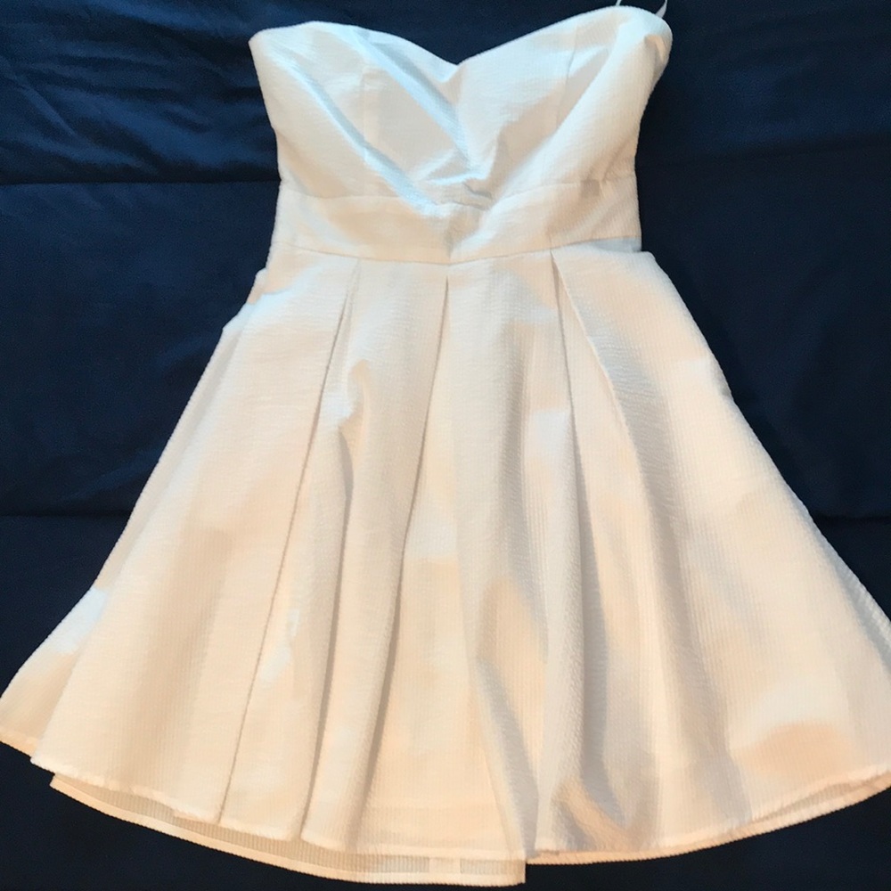 Lauren James White Seersucker Dress